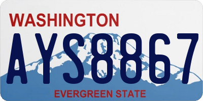 WA license plate AYS8867