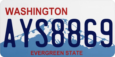 WA license plate AYS8869