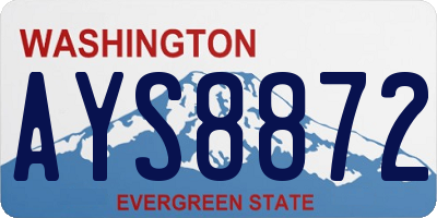 WA license plate AYS8872