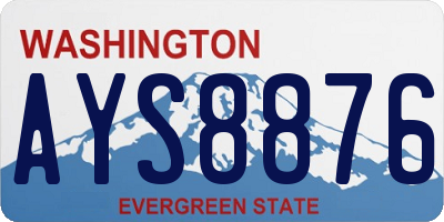 WA license plate AYS8876