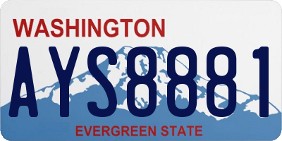 WA license plate AYS8881