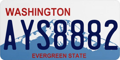 WA license plate AYS8882