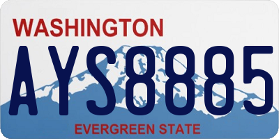 WA license plate AYS8885