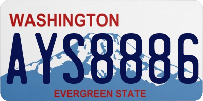 WA license plate AYS8886
