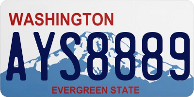 WA license plate AYS8889