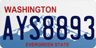 WA license plate AYS8893