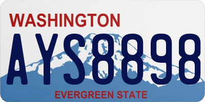 WA license plate AYS8898