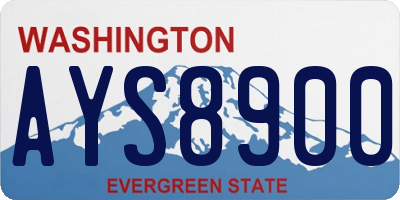 WA license plate AYS8900