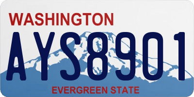 WA license plate AYS8901