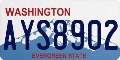 WA license plate AYS8902