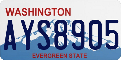 WA license plate AYS8905
