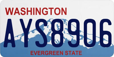 WA license plate AYS8906