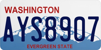 WA license plate AYS8907