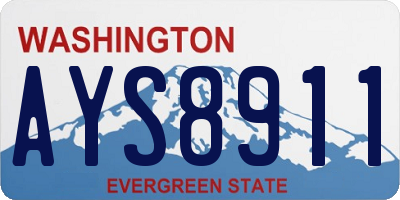 WA license plate AYS8911