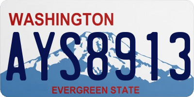 WA license plate AYS8913