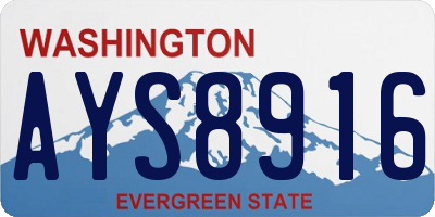 WA license plate AYS8916