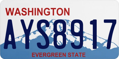 WA license plate AYS8917