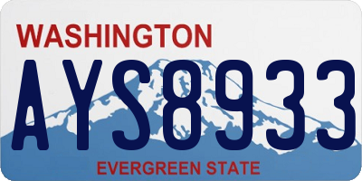 WA license plate AYS8933