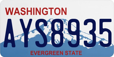 WA license plate AYS8935