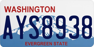 WA license plate AYS8938