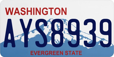 WA license plate AYS8939