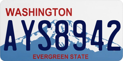 WA license plate AYS8942