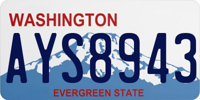WA license plate AYS8943