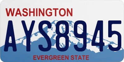 WA license plate AYS8945