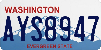 WA license plate AYS8947
