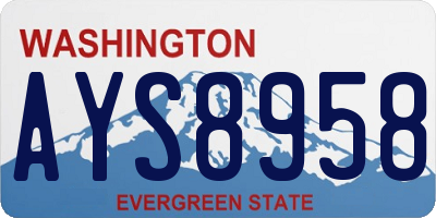 WA license plate AYS8958