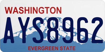 WA license plate AYS8962