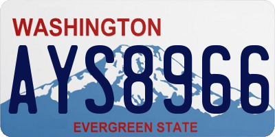 WA license plate AYS8966