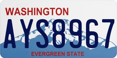 WA license plate AYS8967