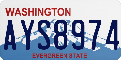 WA license plate AYS8974