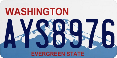 WA license plate AYS8976