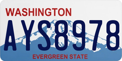 WA license plate AYS8978