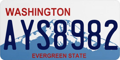 WA license plate AYS8982