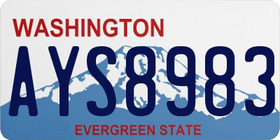 WA license plate AYS8983