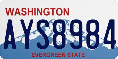 WA license plate AYS8984