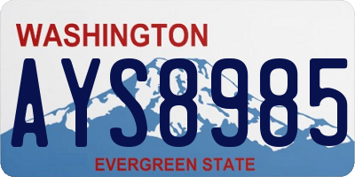 WA license plate AYS8985