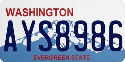 WA license plate AYS8986