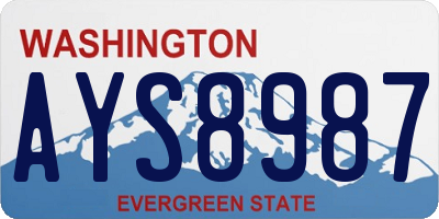 WA license plate AYS8987