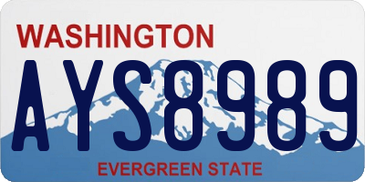 WA license plate AYS8989