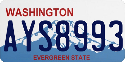 WA license plate AYS8993