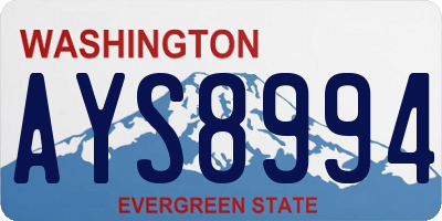 WA license plate AYS8994