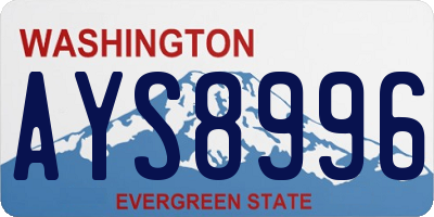 WA license plate AYS8996