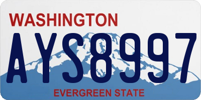 WA license plate AYS8997