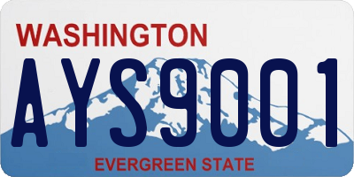 WA license plate AYS9001