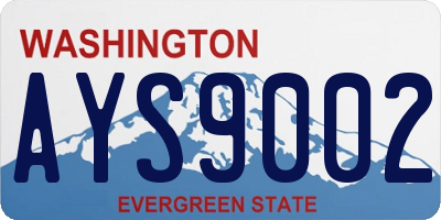 WA license plate AYS9002