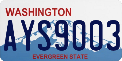 WA license plate AYS9003